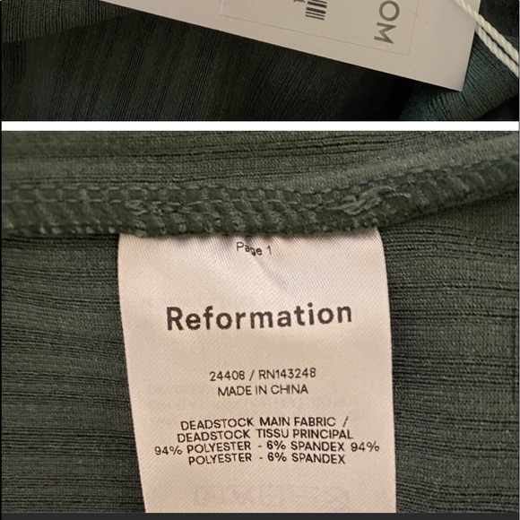 NWT Reformation Benedict Dress Juniper Medium - Picture 7 of 7